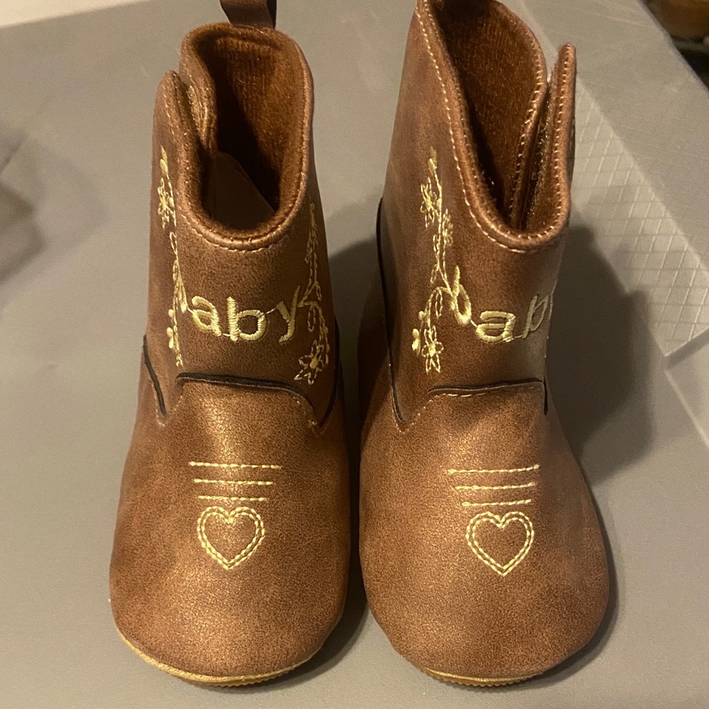 Toddler Brown Embroidered Cowboy Boots